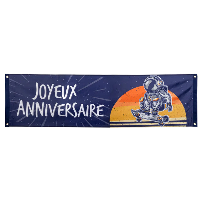 Kosmiczny baner imprezowy Yoyeux Anniversaire 1,8 m