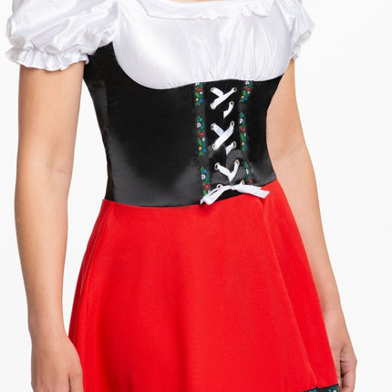 Sukienka Dirndl Oktoberfest Czerwona Biała Kokarda