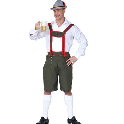 Ciemnozielone Lederhosen dla mężczyzn