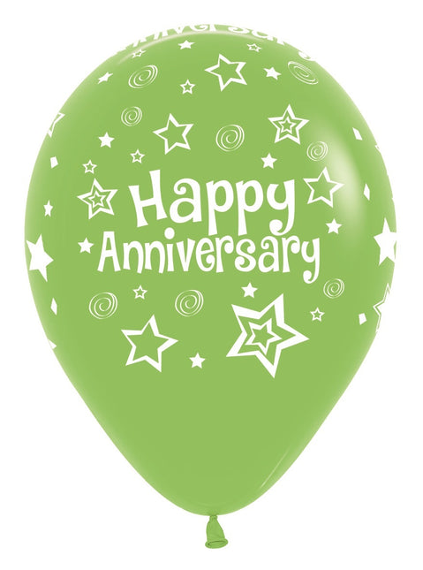 Balony Happy Anniversary Mix 30cm 25szt