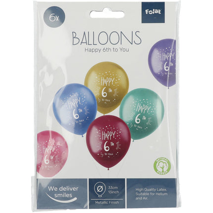 Balony 6 latHappy 6th 33cm 6szt