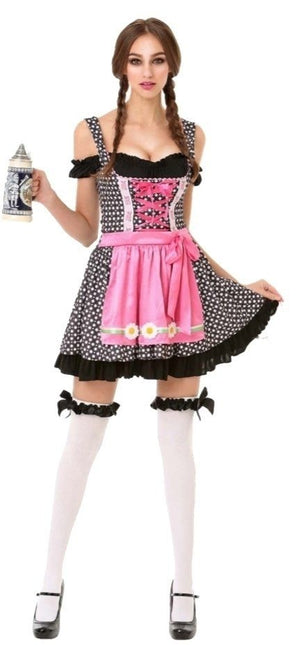 Dirndl Dress Oktoberfest Black White Dots