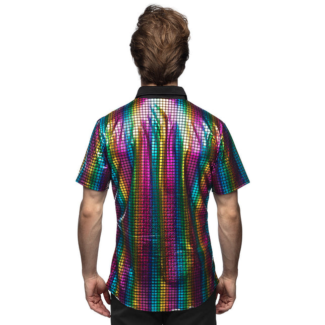 Koszula disco w metalicznym kolorze