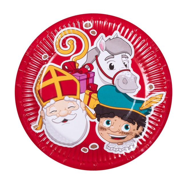 Talerzyki Sinterklaas Papier 18cm 10szt