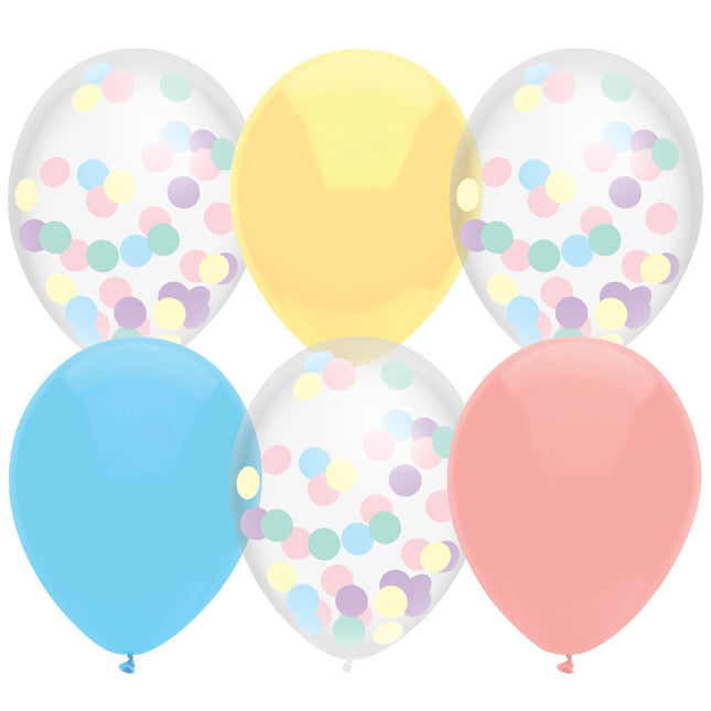 Balony Pastel Confetti 30cm 6szt