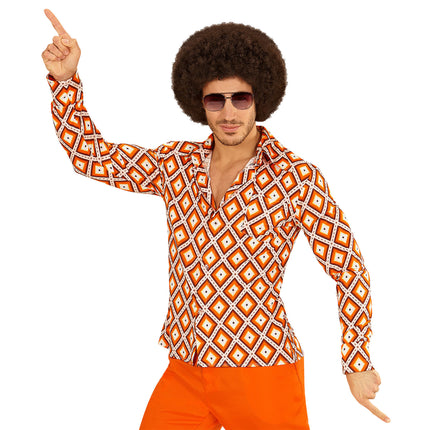 Bluza męska w kratę Disco 70S pomarańczowa