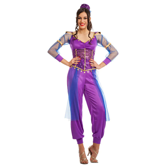 Fioletowy kostium arabskiej księżniczki