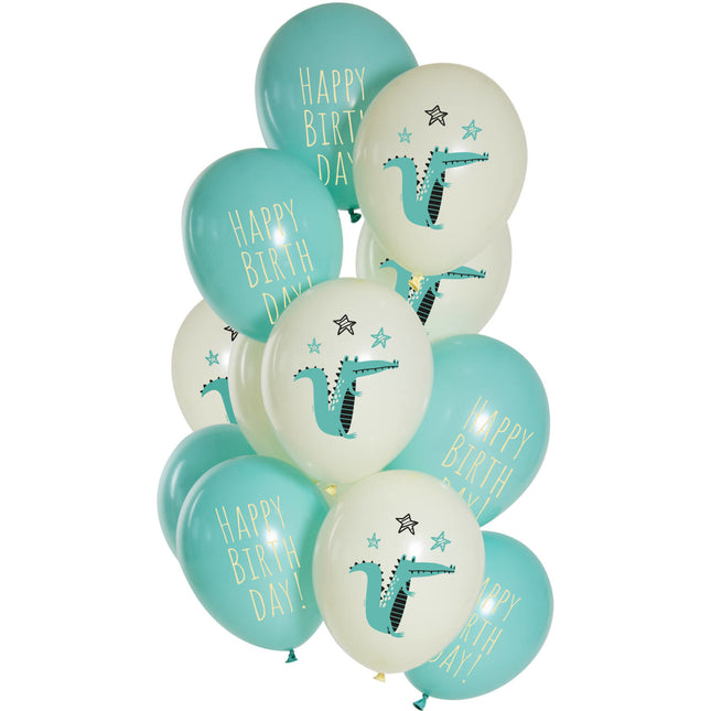 Balony urodzinowe krokodyl 33cm 12szt