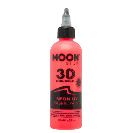 Moon Glow Neon UV Fabric Paint 125ml Intensywna czerwień 125ml