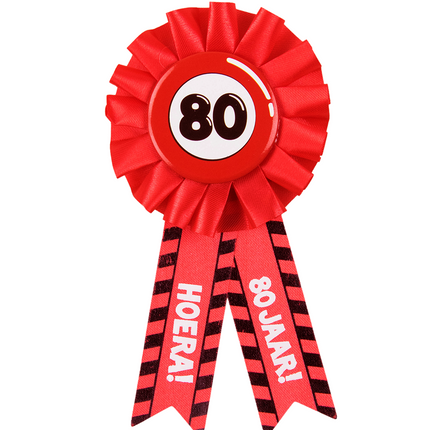 Rosette Hooray 80 Years Hooray