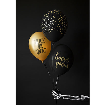 Balony na Halloween Nietoperz Czarny 30cm 6szt