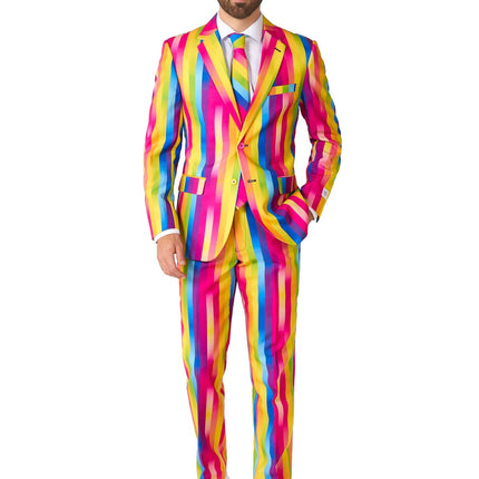 Garnitur męski w tęczowe paski OppoSuits