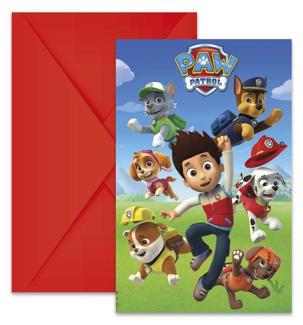 Zaproszenia Paw Patrol Dekoracja 6szt