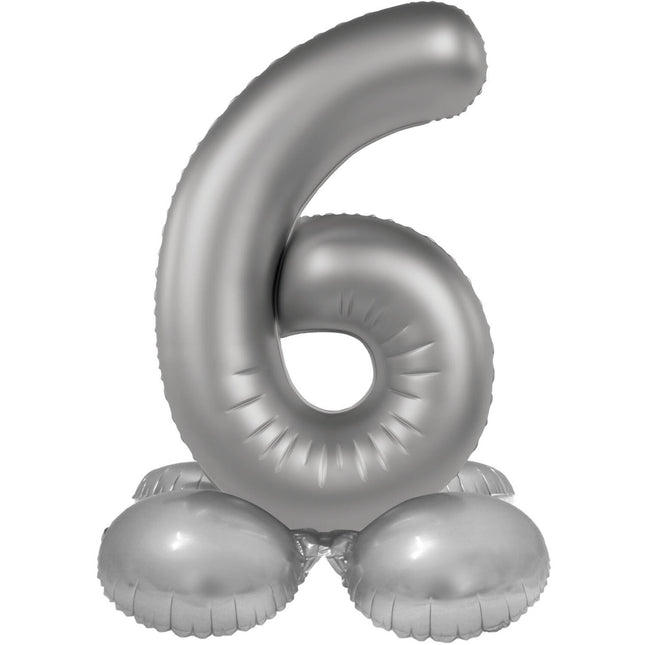 Balon z figurką 6 lat srebrny 72 cm
