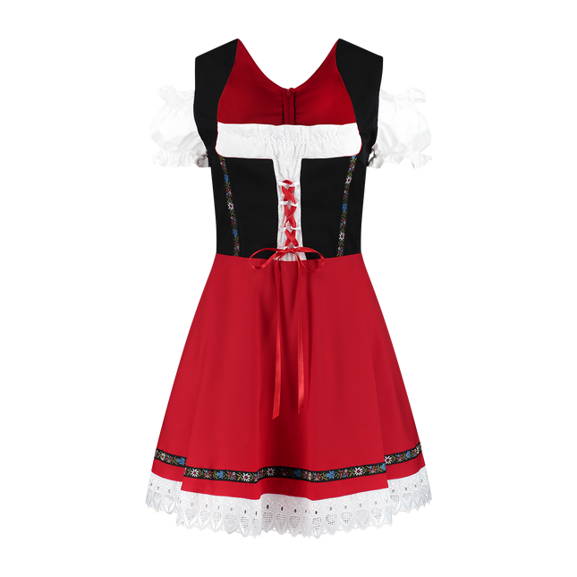 Oktoberfest Dirndl Dress Oktoberfest Black Red Ladies