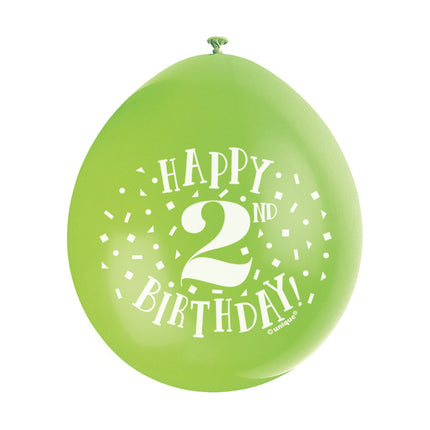 Balony Happy Birthday 2 lata 28cm 10szt