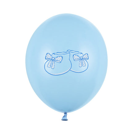 Balony urodzinowe chłopcy niebieskie buciki 30cm 6szt