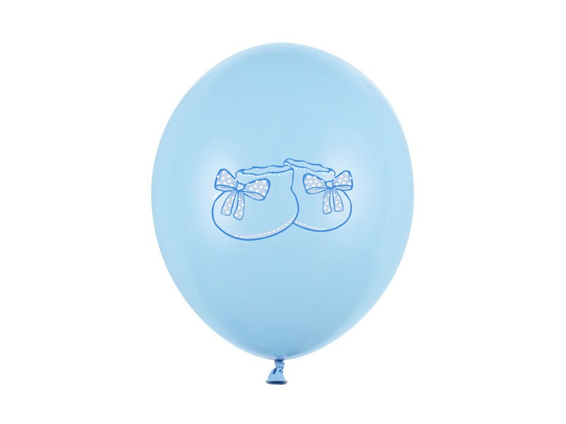 Balony urodzinowe chłopcy niebieskie buciki 30cm 6szt