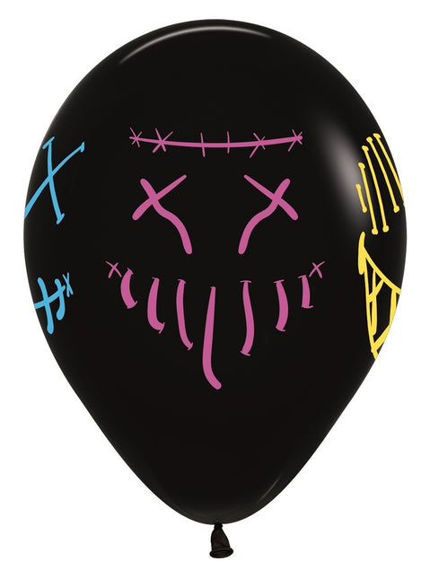 Balony Maski Neon Atrament Czarny 30cm 25szt