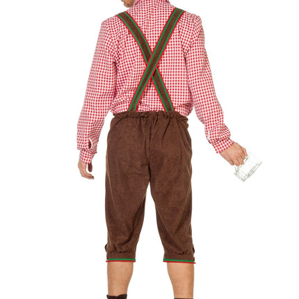 Brązowe Lederhosen Męskie Długie