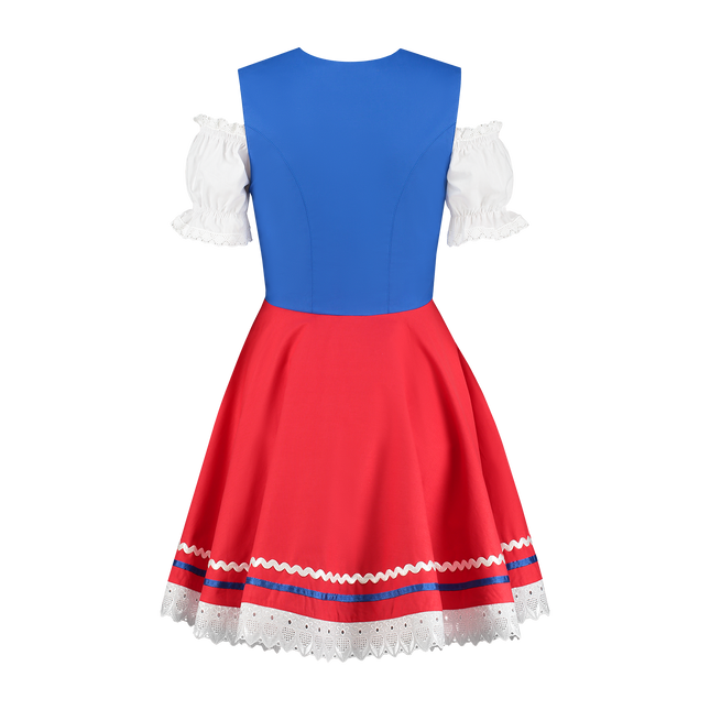 Oktoberfest Dirndl Dress Oktoberfest Red Blue Ladies 2 Pieces