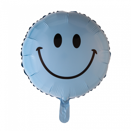 Balon helowy Emoji Smile Jasnoniebieski 45 cm pusty