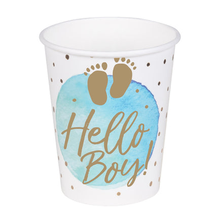 Kubki porodowe Hello Boy papierowe 210ml 10szt