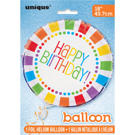 Balon helowy Happy Birthday Prices Wheel 45cm pusty