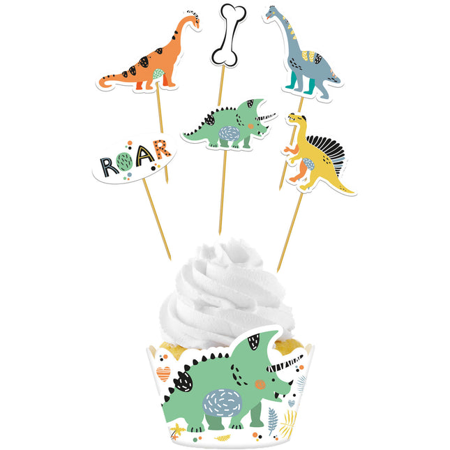 Dino Cupcake Toppers Roar 12 sztuk