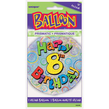 Balon helowy 8 lat Glitter 45 cm pusty