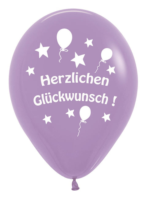 Balony Herzlichen Gluckwunsch Mix 30cm 12szt