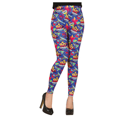 Niebieskie legginsy damskie 90s