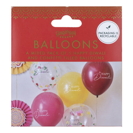 Kolorowe balony Diwali 30cm 5szt