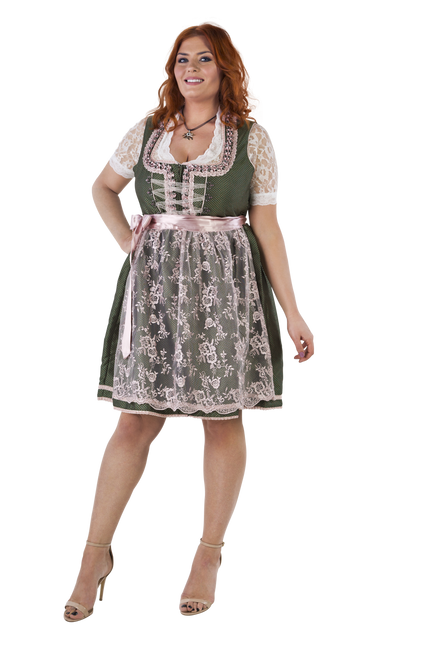 Biało-zielona sukienka Dirndl Oktoberfest Ladies 2 części