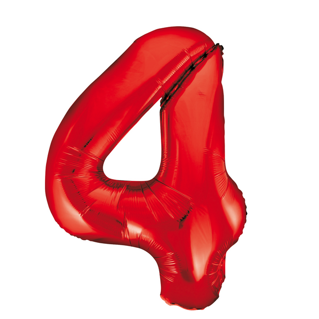 Balon foliowy Figurka 4 Czerwony XL 86cm pusty