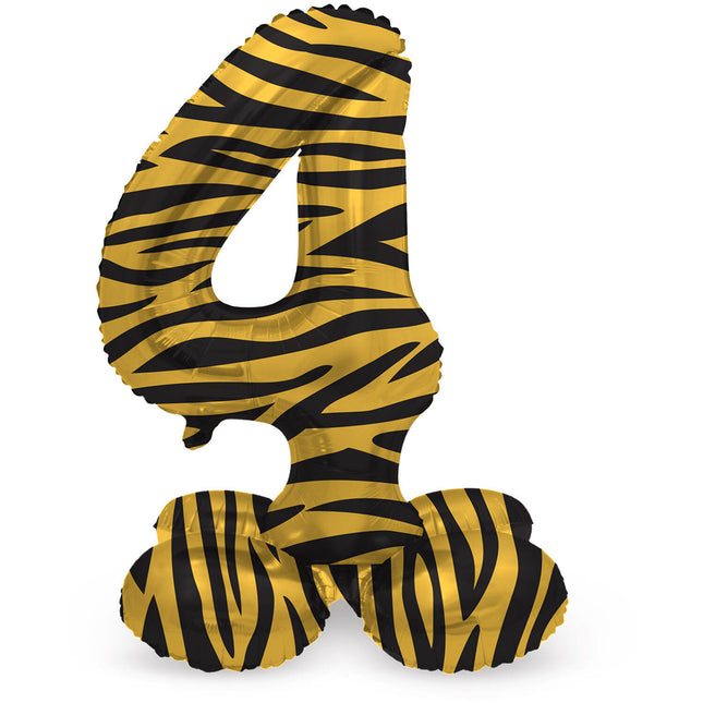 Balon cyfra 4 lata Tygrys ze standardowym pustym 41cm