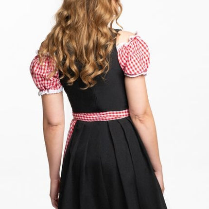 Sukienka Dirndl Oktoberfest w kratę czerwona