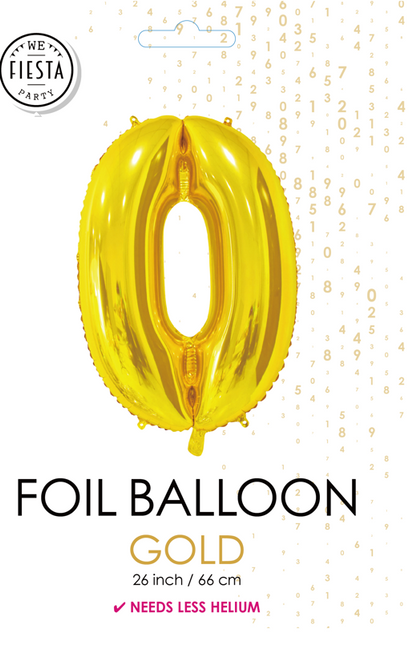 Balon foliowy Figurka 0 Gold 66cm