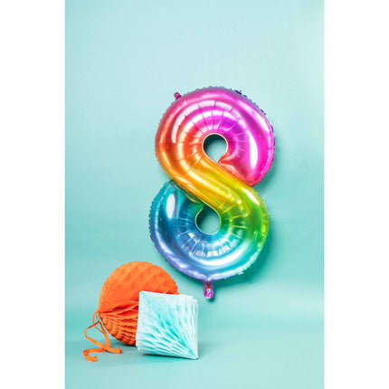 Balon foliowy Figurka 8 Rainbow XL 81cm pusty