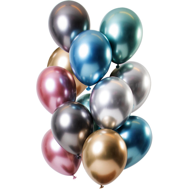 Balony kolorowe chrom 33cm 10szt