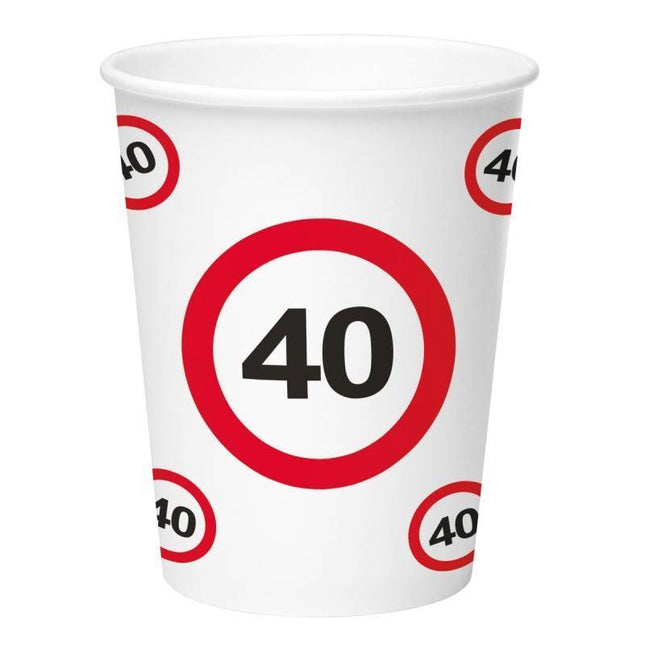 Kubki 40 Years Traffic Sign Cardboard 350ml 8szt