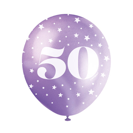 Balony 50 lat konfetti 30cm 5szt