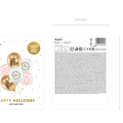 Balony Love Mix 30cm 6szt