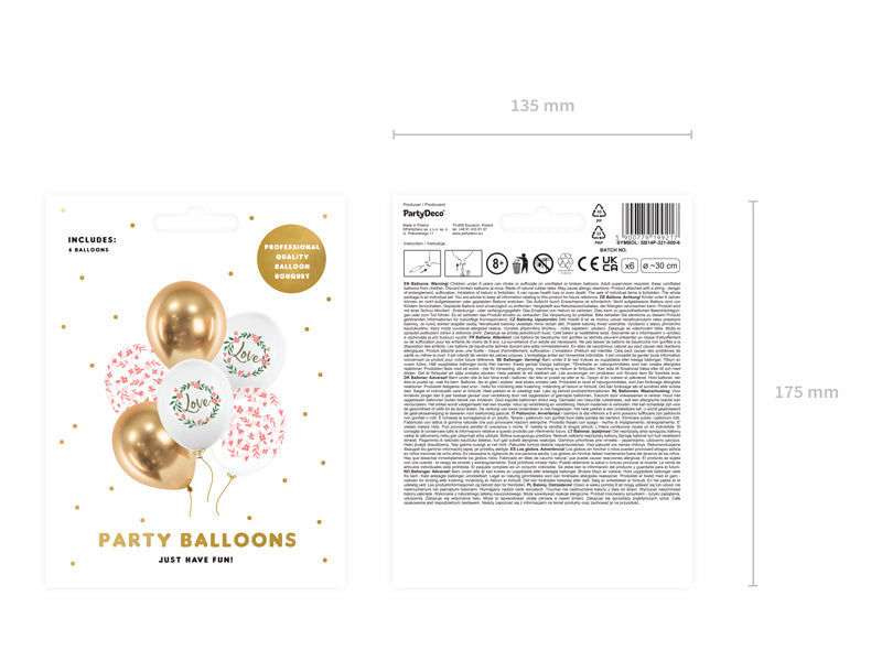 Balony Love Mix 30cm 6szt