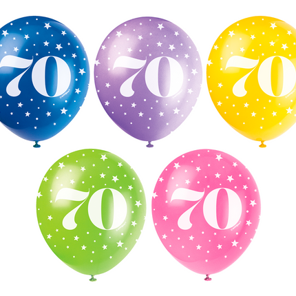 Balony 70 lat konfetti 30cm 5szt