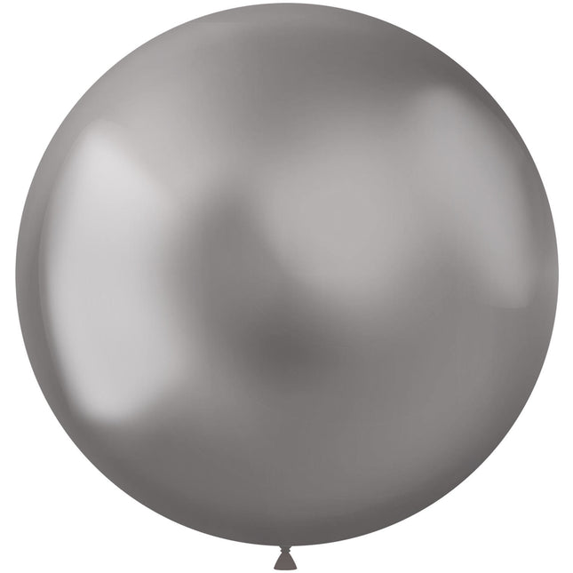 Balony srebrne chrom 48cm 5szt