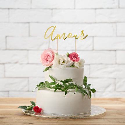 Topper na tort Amour Gold 22,5 cm