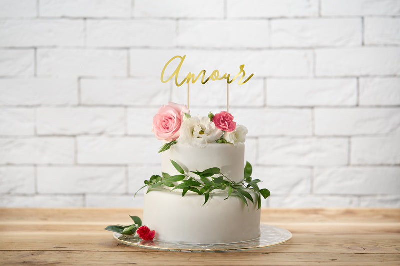 Topper na tort Amour Gold 22,5 cm