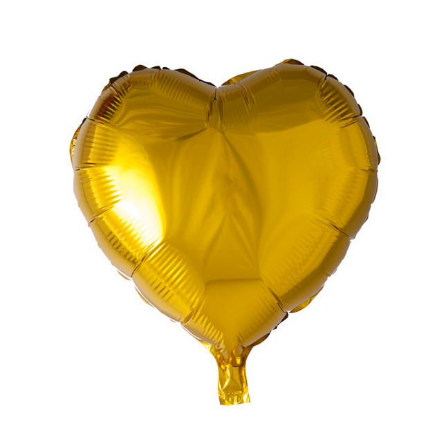 Balon helowy Serce złote 45 cm pusty