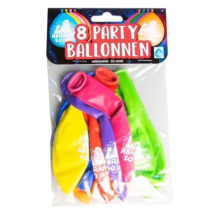 Balony Abraham 50 lat 30 cm 8 szt.